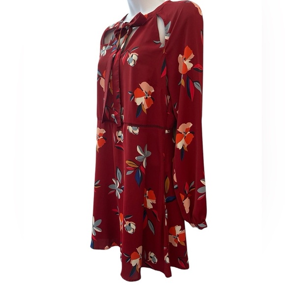 Abercrombie & Fitch floral long sleeve maroon flared flowy whimsigoth size Small - Picture 7 of 8